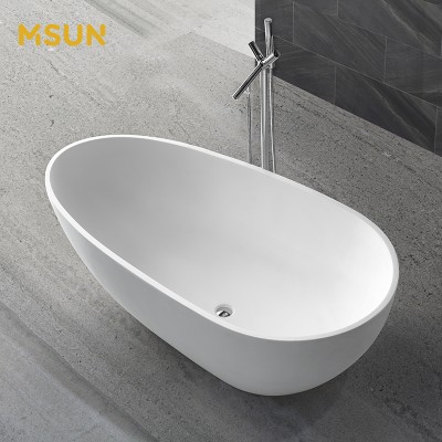 Modern Design Free standing Pedestal Acrylic Bathtub Freestanding Bath tub Solid Surface Bathtubs